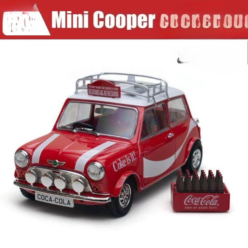 1-18-miniature-de-voiture-en-alliage-moule-sous-pression-modele-reduit-de-mini-cooper-cola-vehicule-a-l'echelle-objet-de-collection-decoration-de-bureau-ornement-pour-collectionneur