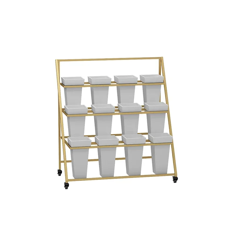 Folding flower rack, movable staircase, multi-layer rack, iro shop bucket display