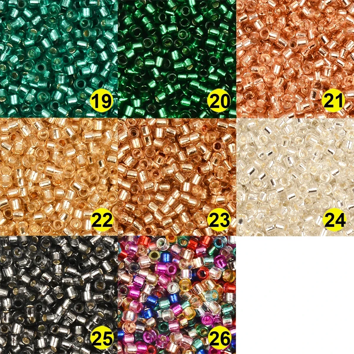 2mm 11/0 tubo allentato uniforme colore argento all\'interno perline perline di vetro ceco bracciali collana anello che fa perline per fai da te