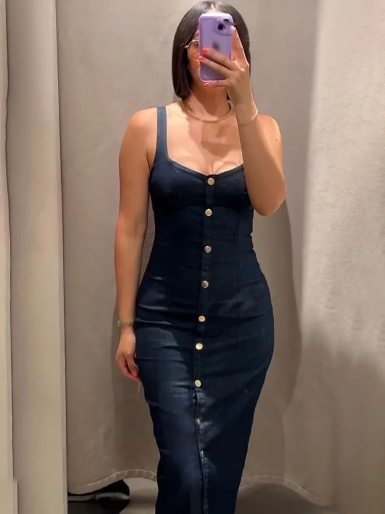 

HH женские летние модные платья однотонное квадратное платье без рукавов с открытой спиной однобортное женское длинное платье на молнии