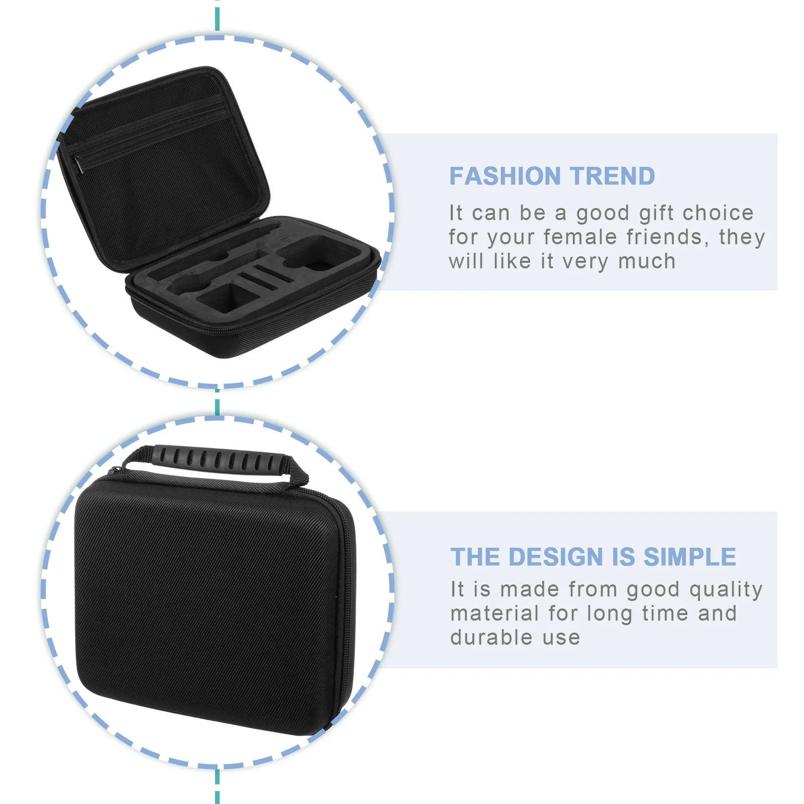 

Panoramic Camera Travel Handbag Durable Oxford Cloth Eva Splashproof Scratch Resistant Multiple Sizes Compartment Design Camera