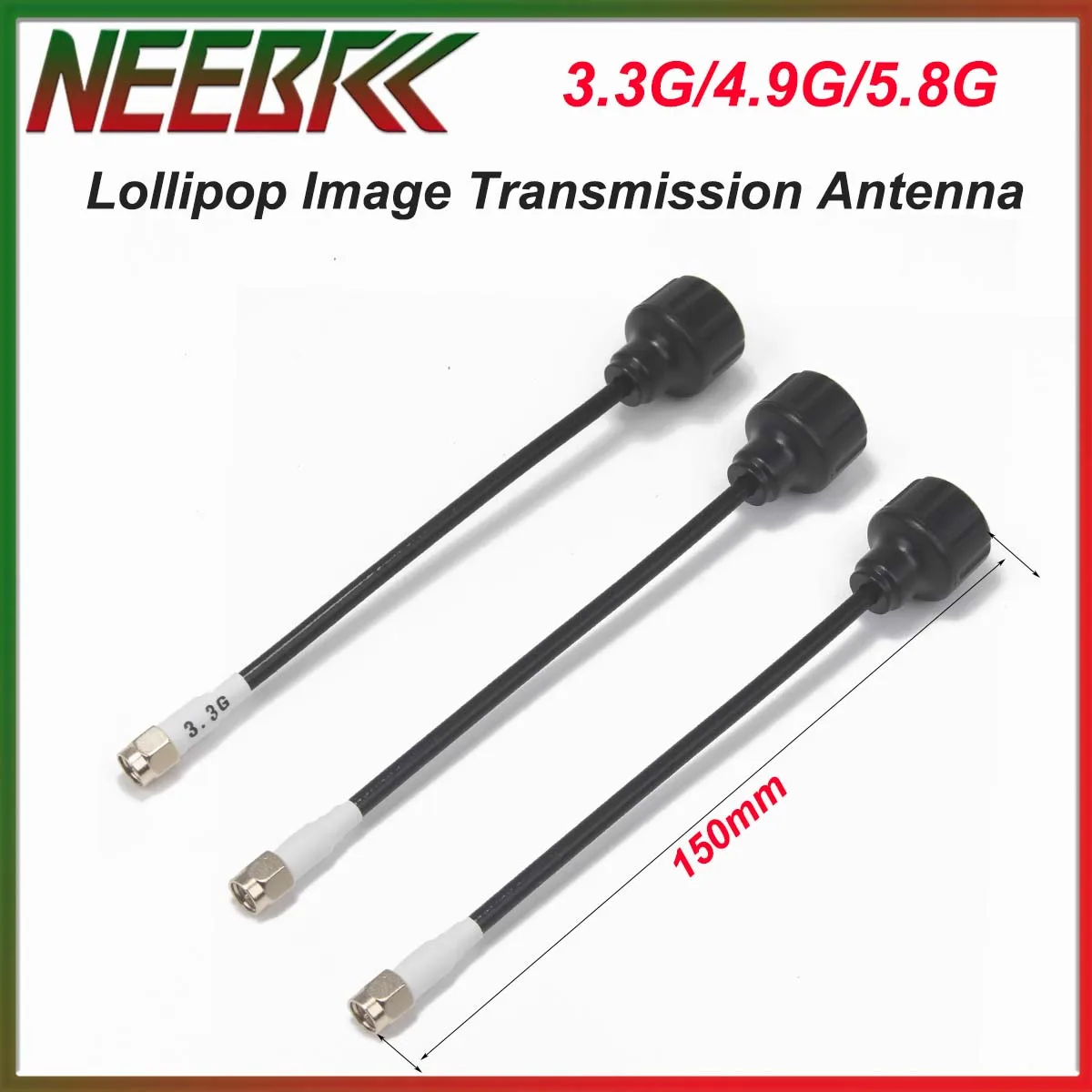 

Новая антенна передачи изображения 5.8G 4.9G 3.3G Lollipop 5Dbi 150 мм FPV VTX Antenna SMA для RC Long Range Drone Multicopter Parts