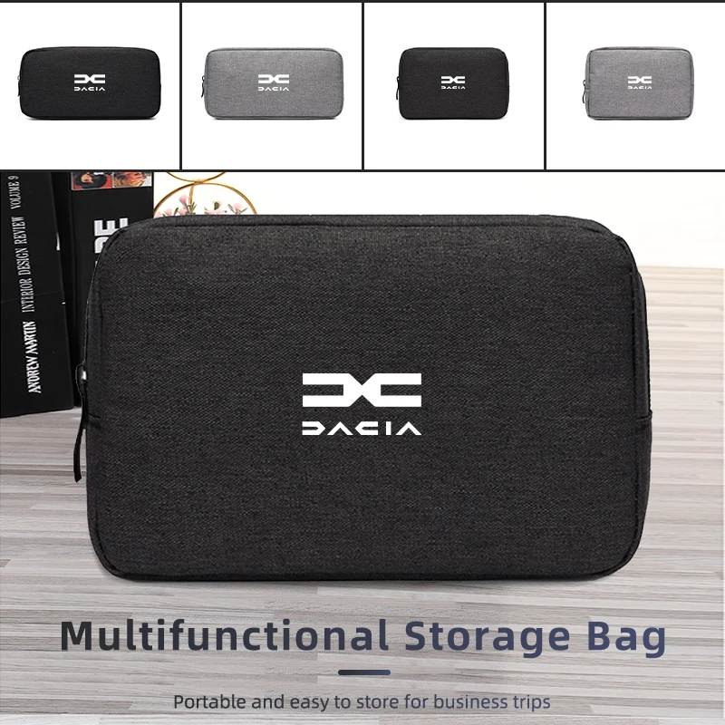 Car Logo Digital Storage Bag Waterproof Data Cable Travel Handbag For Dacia Logan Mcv 2 Duster Sandero Lodgy Dokker Stepway Sole