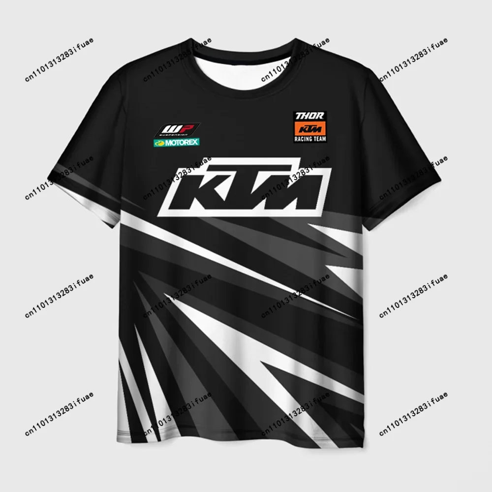 تي شيرت KTM Off Road للدراجات النارية للرجال صيفي رائع بأكمام قصيرة لركوب الدراجات خفيف الوزن وجيد التهوية بتصميم فريق السباق