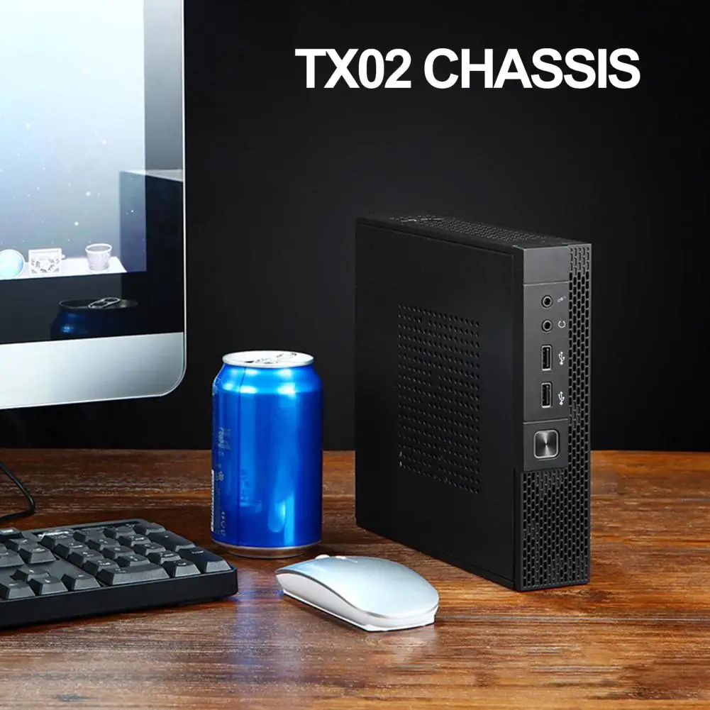 Portable Computer Chassis Portable Mini Htpc Desktop Chassis Quick Heat Dissipation Usb 2.0 Hd-compatible Audio for Thin-itx