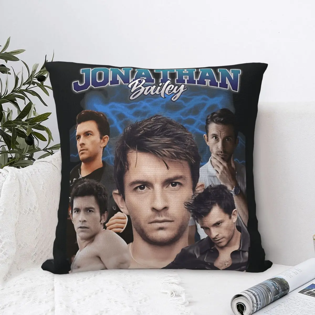 غطاء وسادة جوناثان بيلي غطاء وسادة جرافيك لطيف مضحك كيس وسادة لمكتب سيارة ديكور المنزل سادات