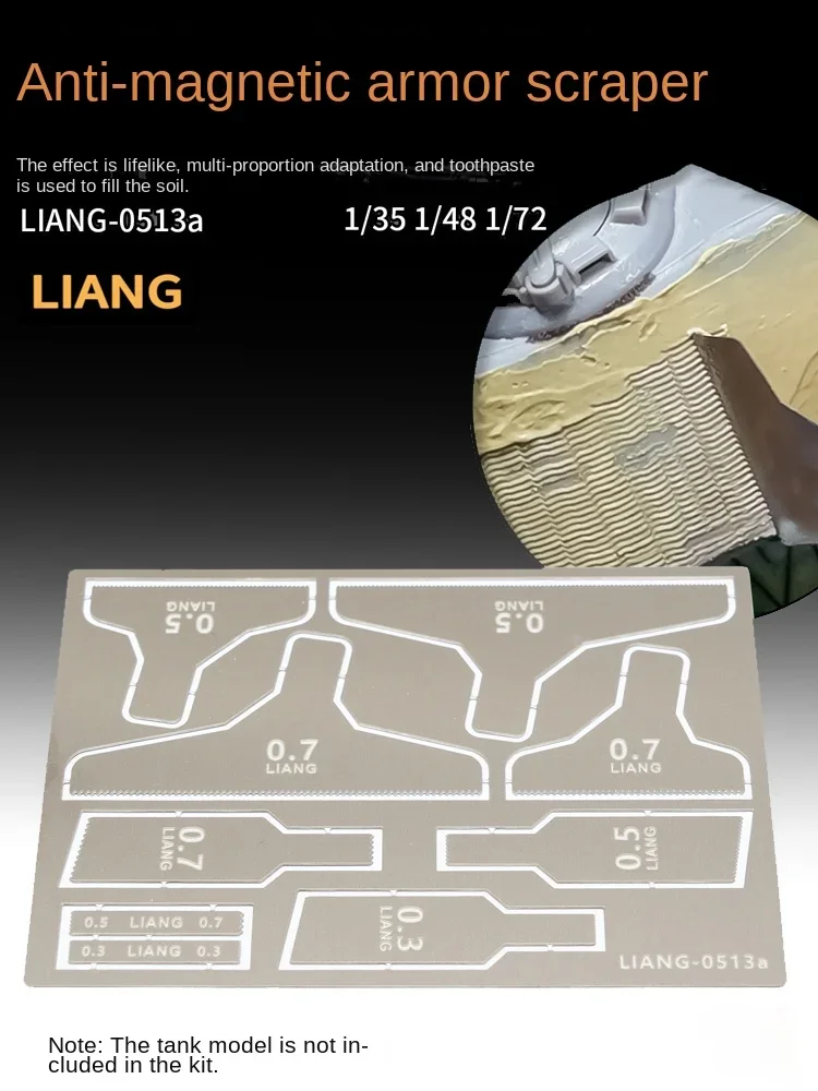 LIANG-0513A Modelbouw Gereedschapstank Anti Magnetische Pantser Maken Schraper 1/35 1/48 1/72