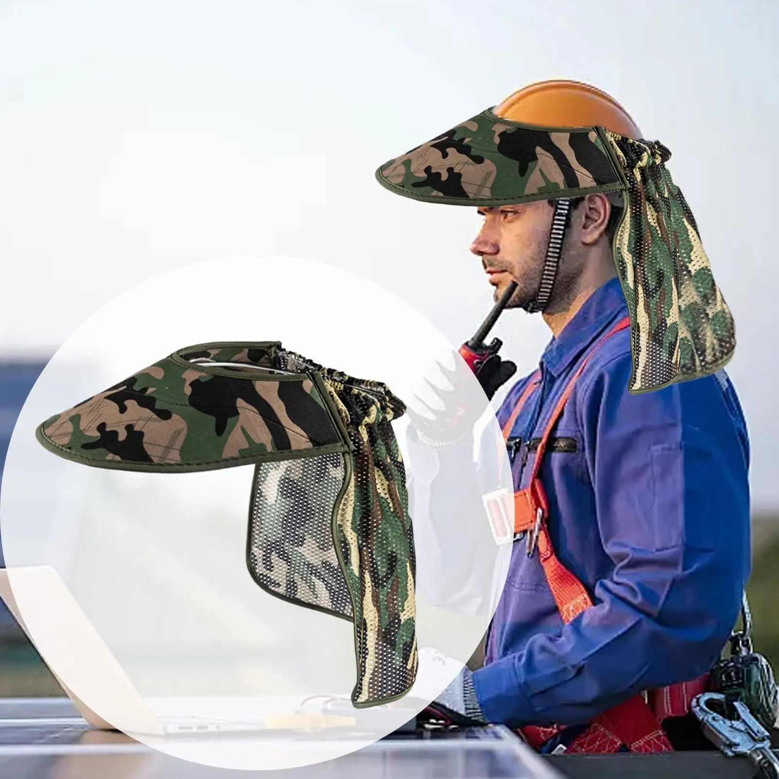 Hard Hat Shade Full Brim Hard Hat Sun Shield Anti-UV Breathable Safety Helmet Visor Adjustable Tightness For Labor Protection