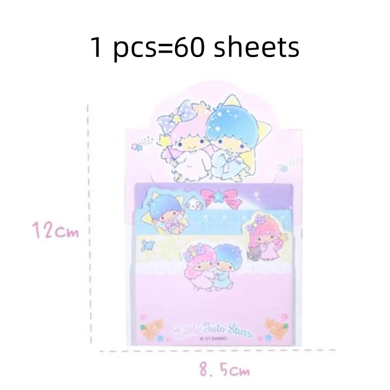 Sanrio Memo Pad Sticky Notes Melody Kuromi Cinnamoroll 4 Layer Message Note Cute Stationery Label Sticker Post School Supplies