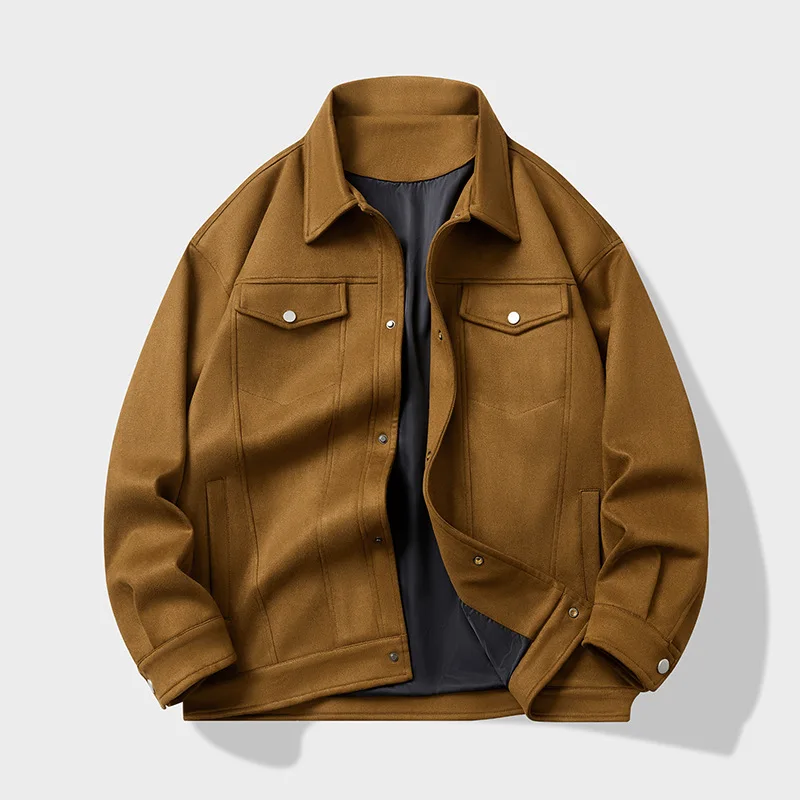 

Весенняя и осенне-зимняя мужская куртка из замши в винтажном стиле, модная бейсбольная куртка