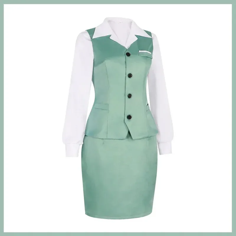 Anime SPY×FAMILY Yor Forger Yor Briar Cosplay Costume Thorn Princess Wig Green Work Uniform Skirt Adult Woman Sexy Daily Suit