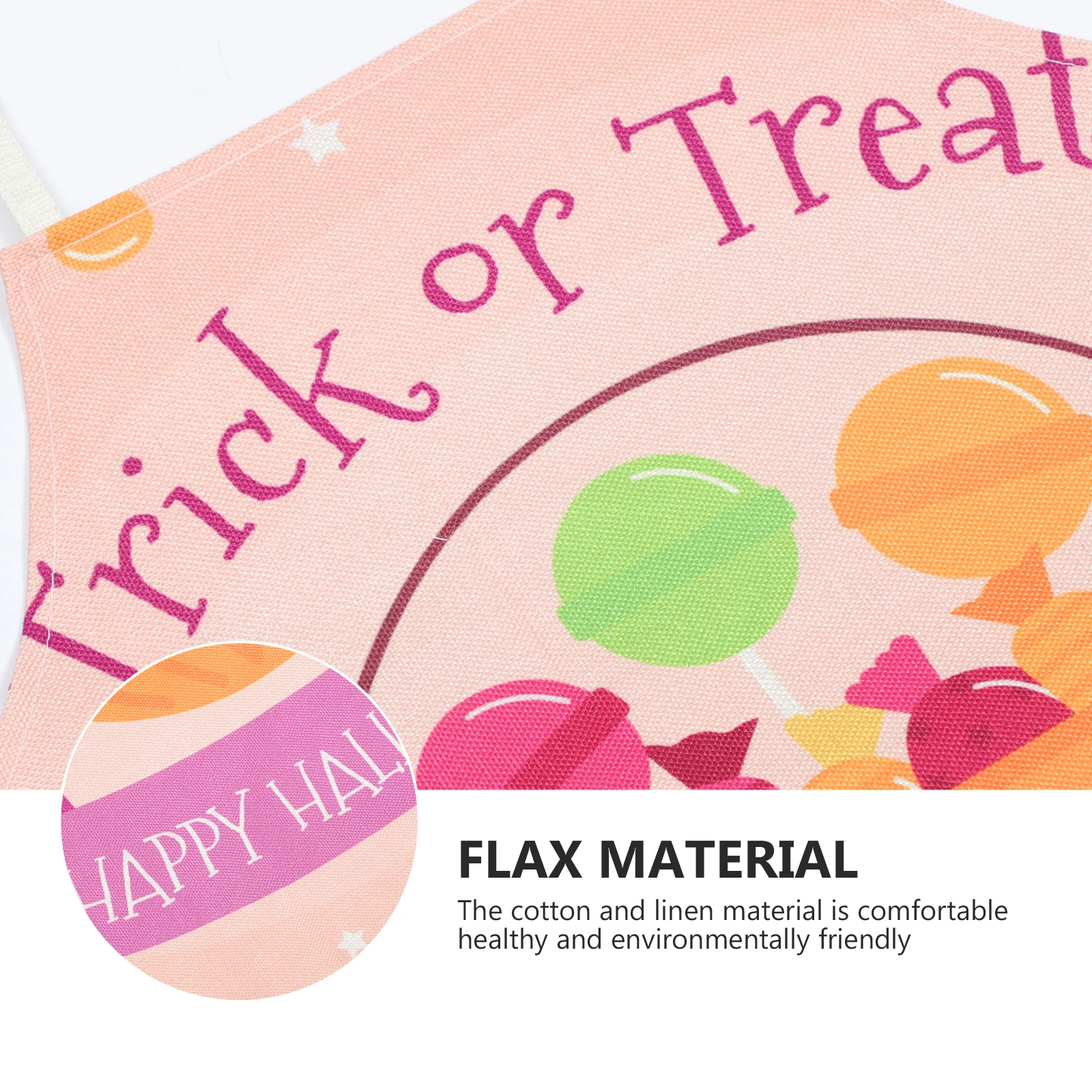 

1pc Cotton Linen Halloween Apron Adjustable Straps Kitchen Baking Housework Apron For Home Easy Clean