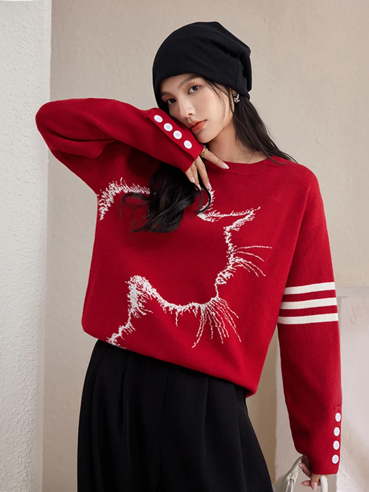 2024 Autumn New Casual Round Neck Sweater Women Solid Color Long Sleeve Knitted Sweater Fashion Pullover Tops