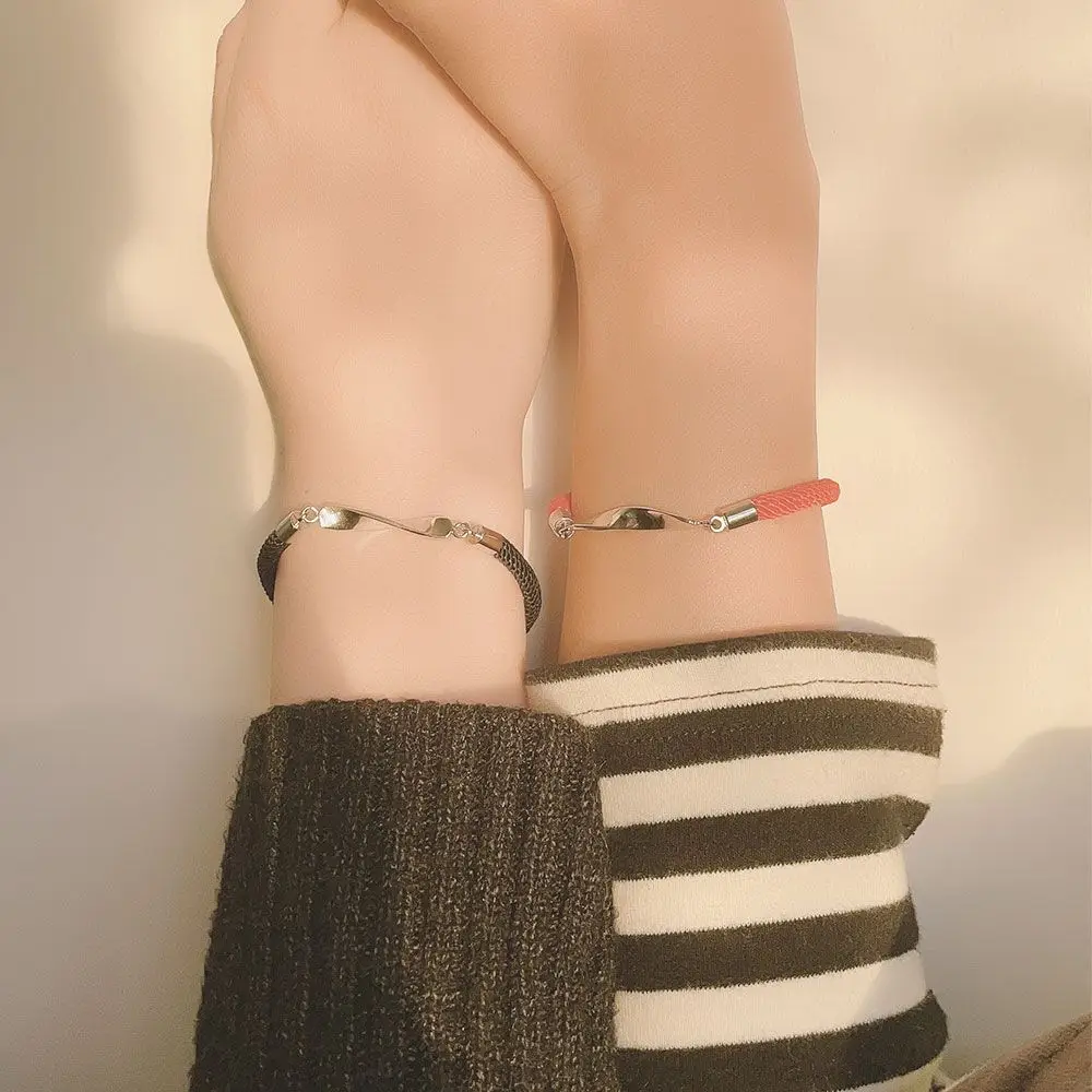 Jewelry Accessories Jewelry Forever Love Weaving Rope Wave Alloy Hand Rope Friend Bracelet Couples Bracelets Mobius Ring