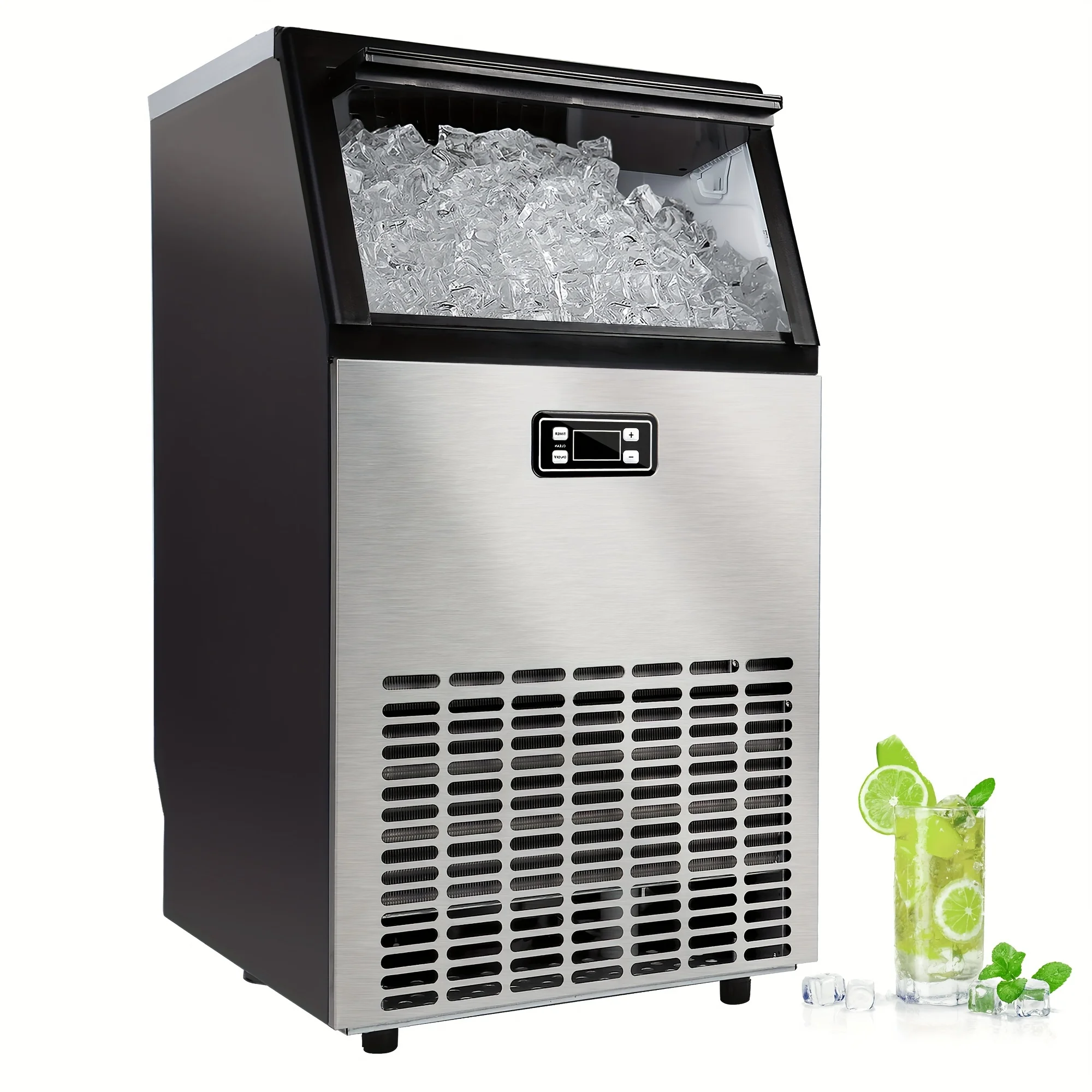 Industrial Ice Making snow ice machine - High Capacity 100lbs/24H Self-Cleaning máquina para hacer hielo