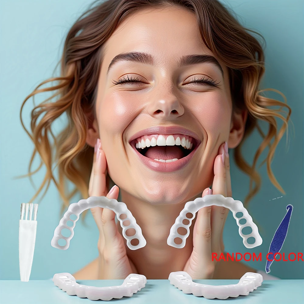 

New Anti Fall Firm Fit Teeth Veneers, Temporary Whitening False Cover, Tightly fits gum line not easy to slip off H2931