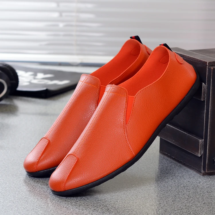 New Slip-On Men's PU Leather Shoes Fashion Waterproof Flat Sneakers Size 39-44