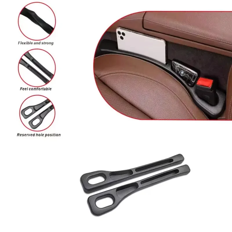 2Pcs Car Seat Gap Filler Organizer PU Universal Car Seat Gap Anti-leak Stopper Strip Slot Seat Gap Storage Organizer Accessories