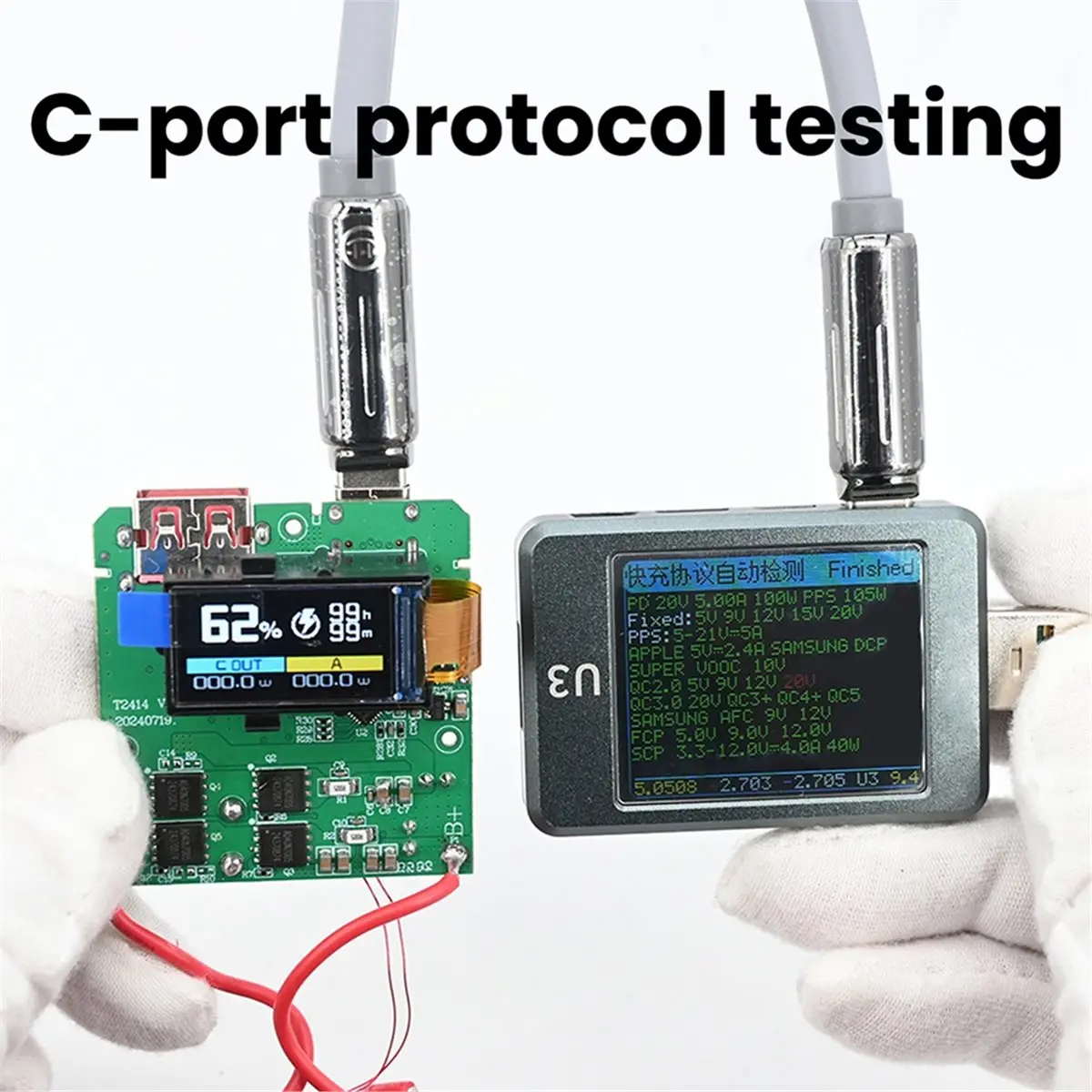 100W Fast Charging Module PD QC Power Bank Mainboard with TFT Color Display,DIY Module for PD3.0 QC4.0 Power Bank Repair
