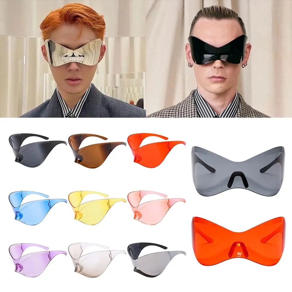 Fashion Oversized Punk Goggle Futuristic Sunglasses Shades for Men Women Y2K Sunglasses Wrap Around