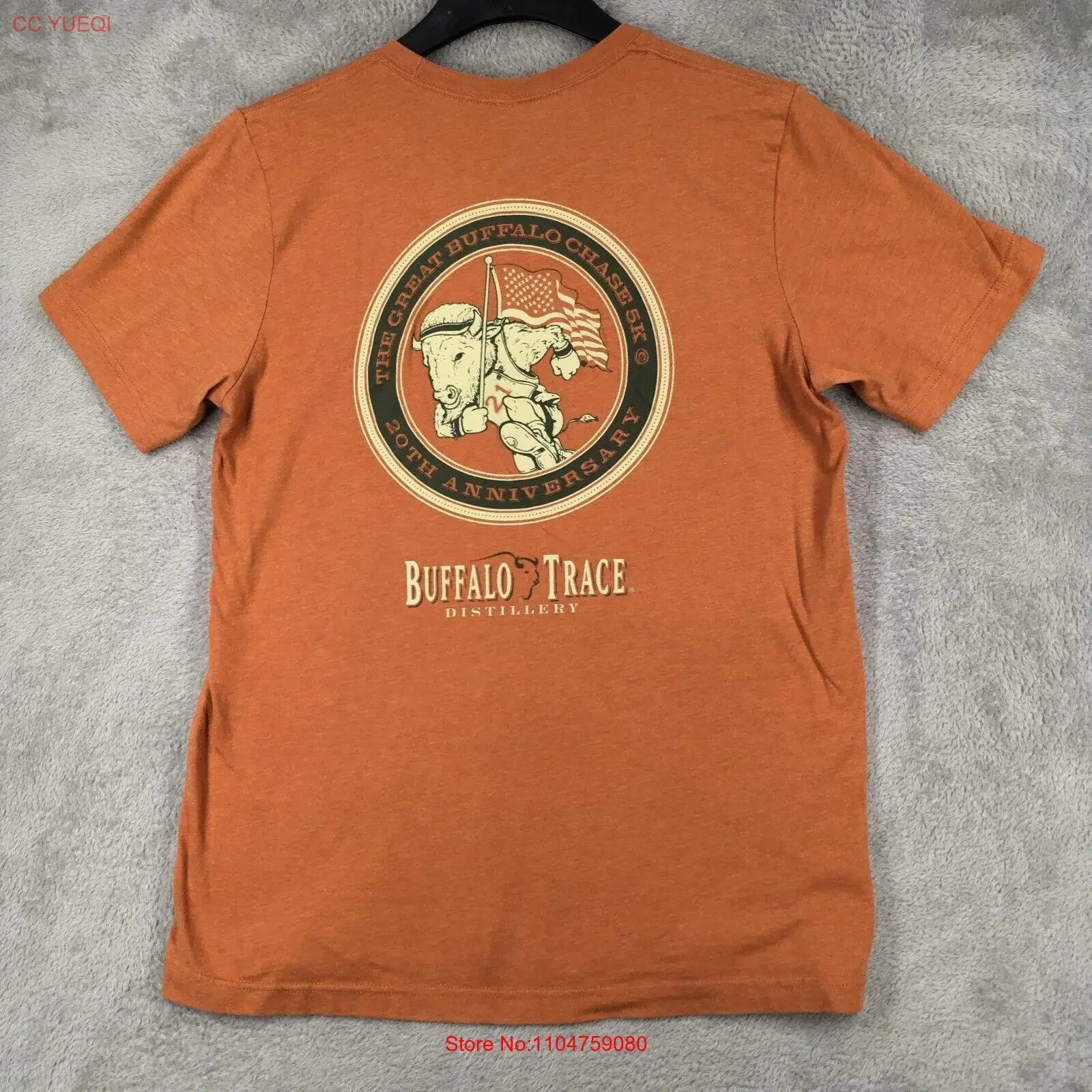 Buffalo Trace camiseta para hombre grande 20 aniversario 5K distillería de carrera Bourbon vintage lavado elegante moda streetwear suave