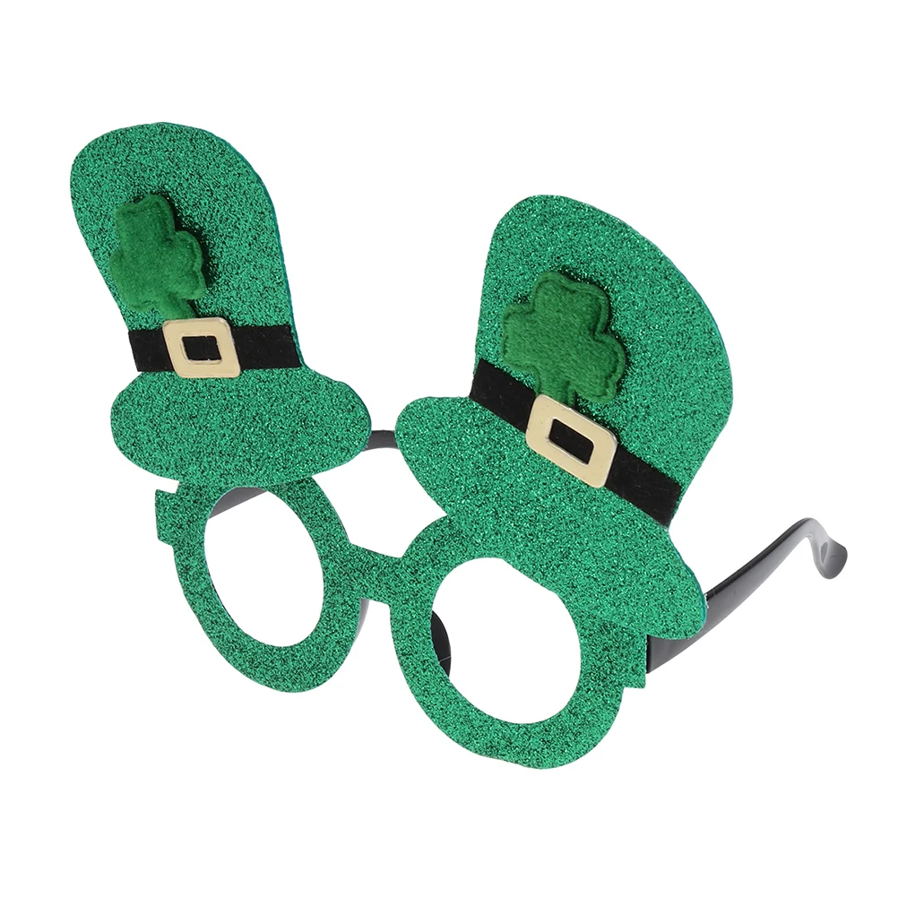 

5 Pcs St Patrick's Day Glasses Hat Novelty Shamrock Lensless Kids Adult Party Pub Parade Decorations Festival Supplies