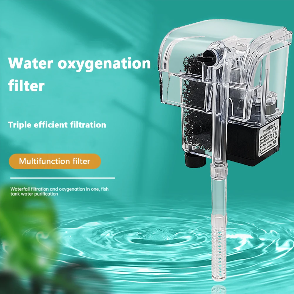 

Aquarium Hang On Filter Silent Fish Tank For Aquariums Waterfall Power Filter With Biochemical Cotton Filtration Oxygenation