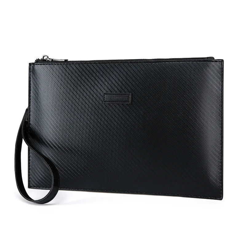 

Men's woven handbag, large capacity soft leather handbag, envelope bag, trendy business men's bag