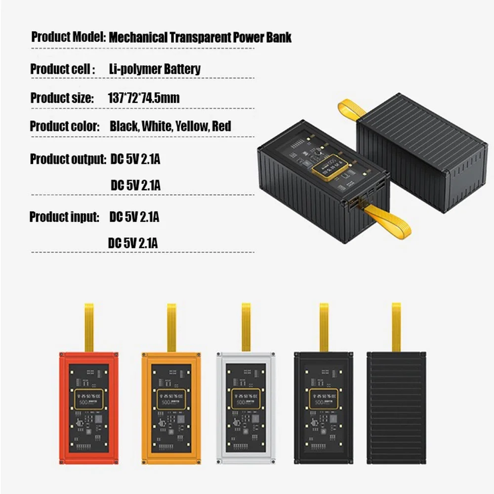 120W Power Bank Large capacity Fast Charging powerbank 50000mAh Auxiliary battery For samsung IPhone Huawei Mobile Power Supply