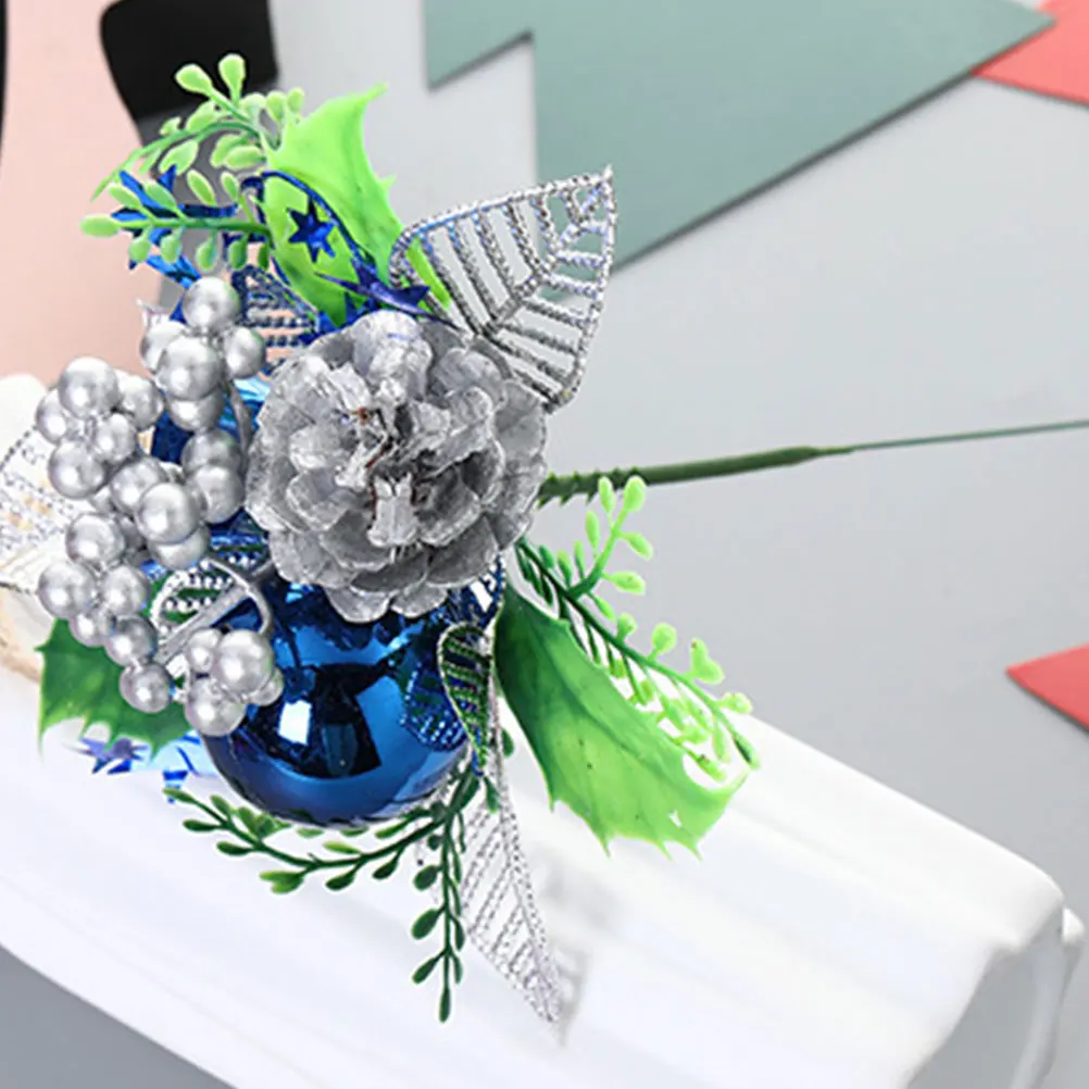 

5 Pcs Plastic Pine Cone Red Fruit Flower Arrangement Berries Artificial Cones Berry Picks Holiday Stems Needles and for Tree