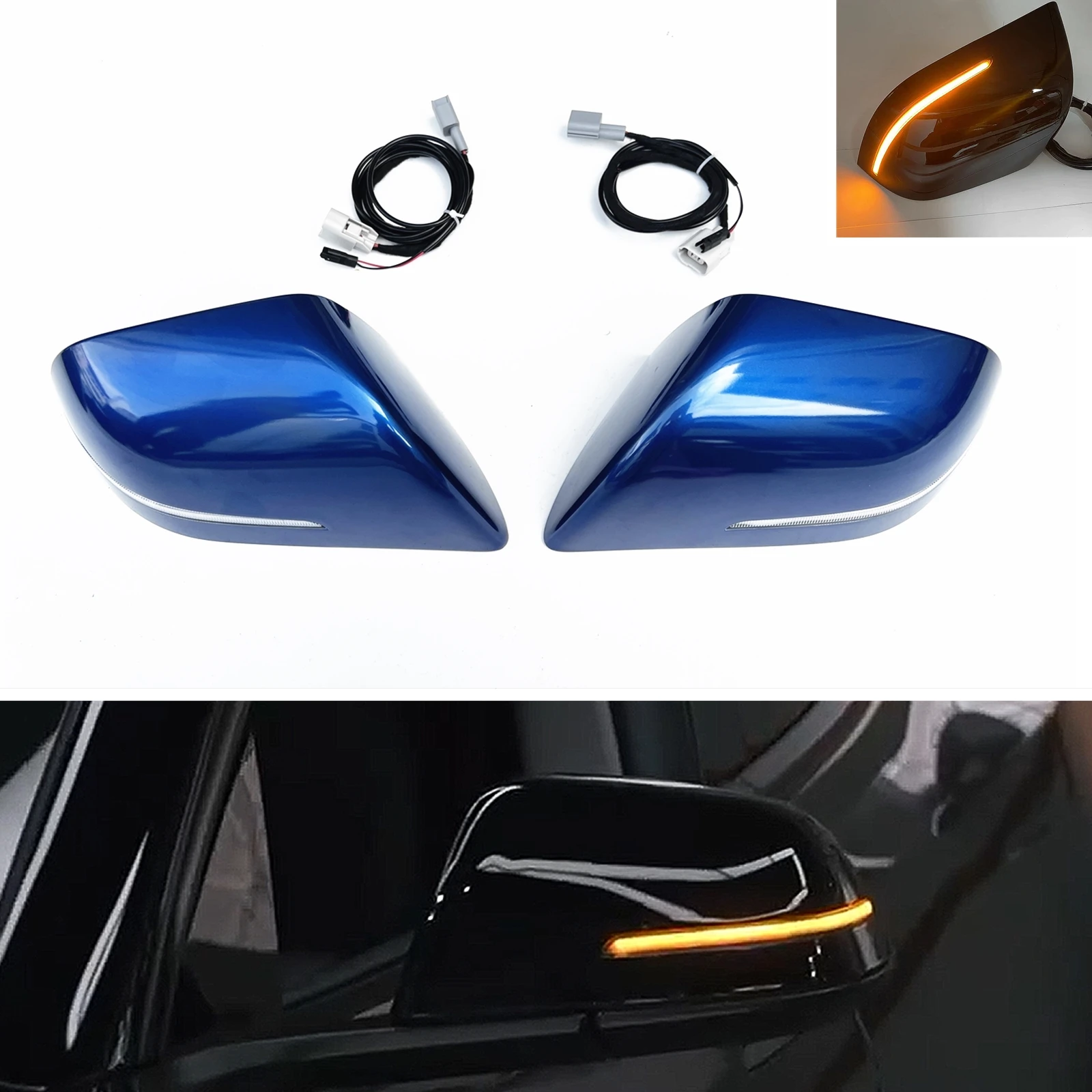 Mirror Cover For Tesla Model 3 2017-2023 Car Exterior Side Rear View Cap Reverse Shell Rearview Case With LED Light Replacement