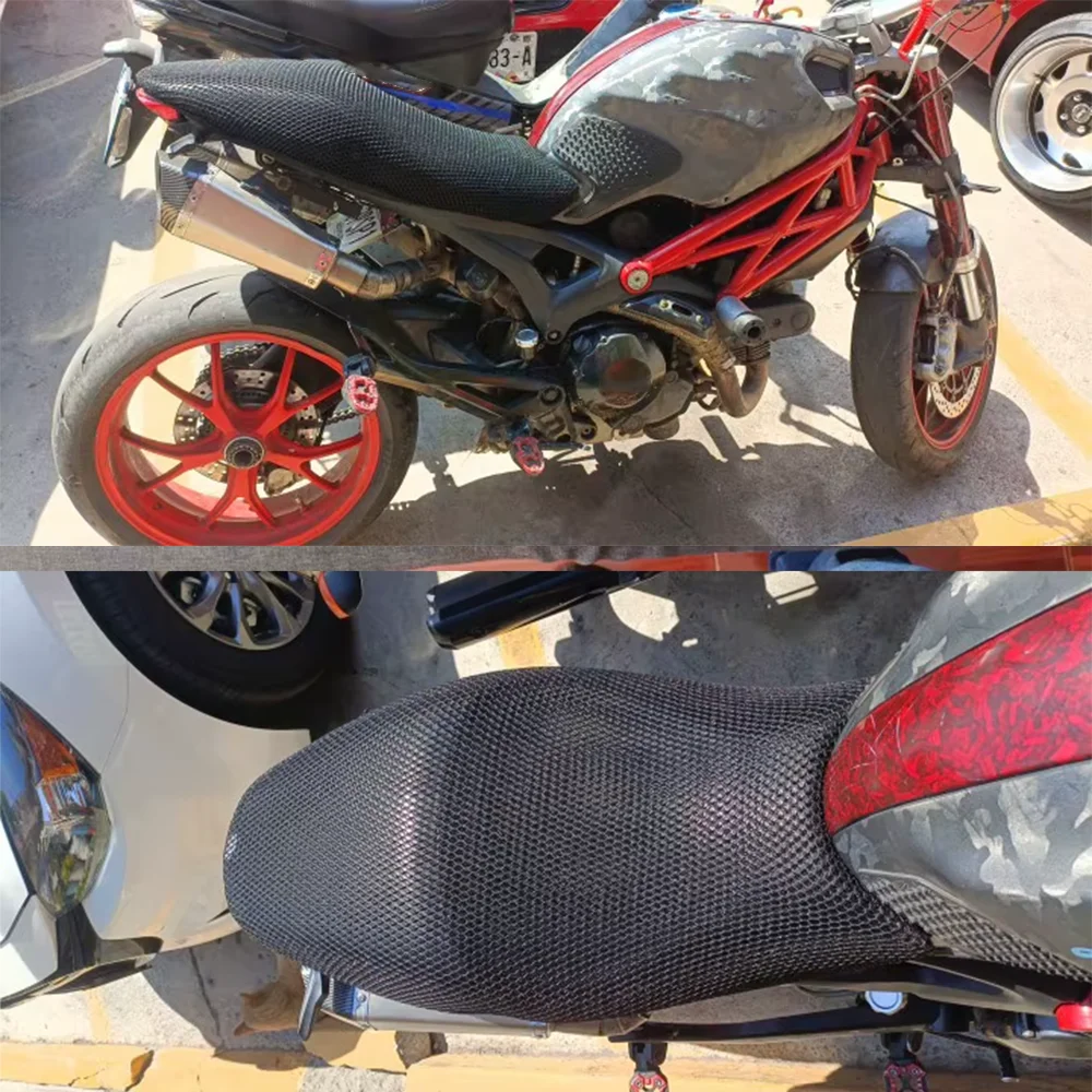 For Ducati Monster 696 795 796 1100 Monster Accessories Mesh Breathable Seat Cover Protector Heat Insulation Seat Cushion Cover