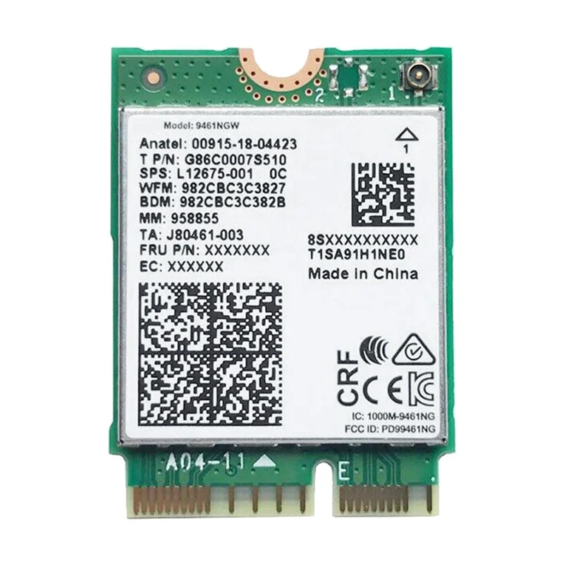 For 9461NGW WiFi Card AC 9461 2.4G/5G Dual Band 802.11AC M2 Key E CNVI Bluetooth 5.0 Wireless Adapter