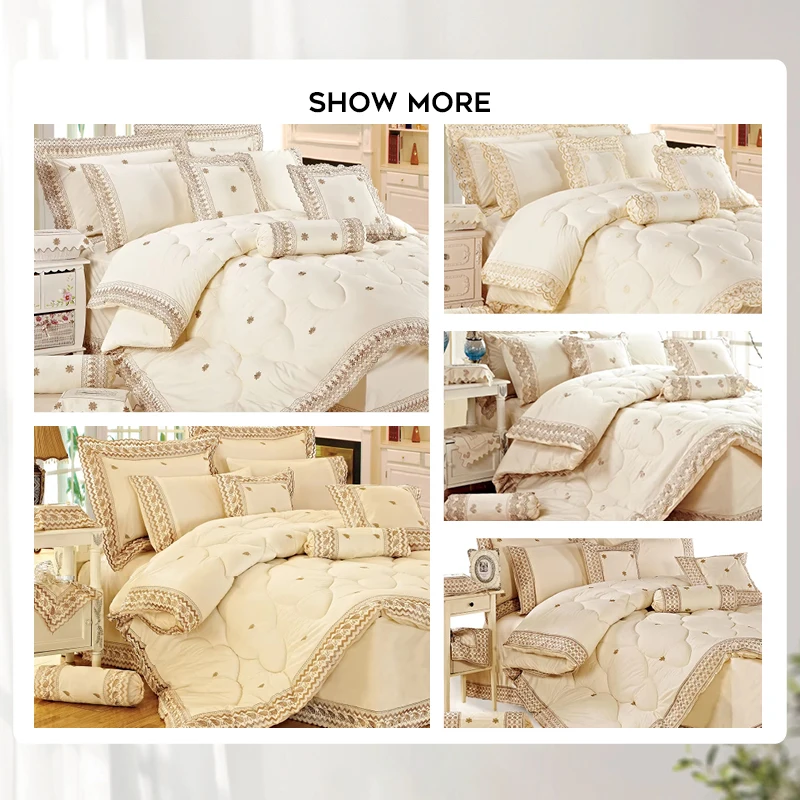 Polycotton Embroidered Lace Comforters Wholesale Bedding