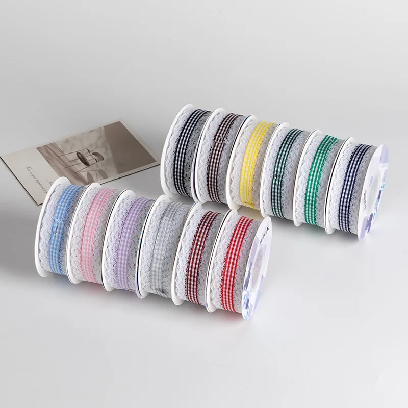 

Popular Plaid Decorations Multifunctional Headwear Hats New Trendy Su Clothing Accessories Gift Packaging DIY Handmade Materials