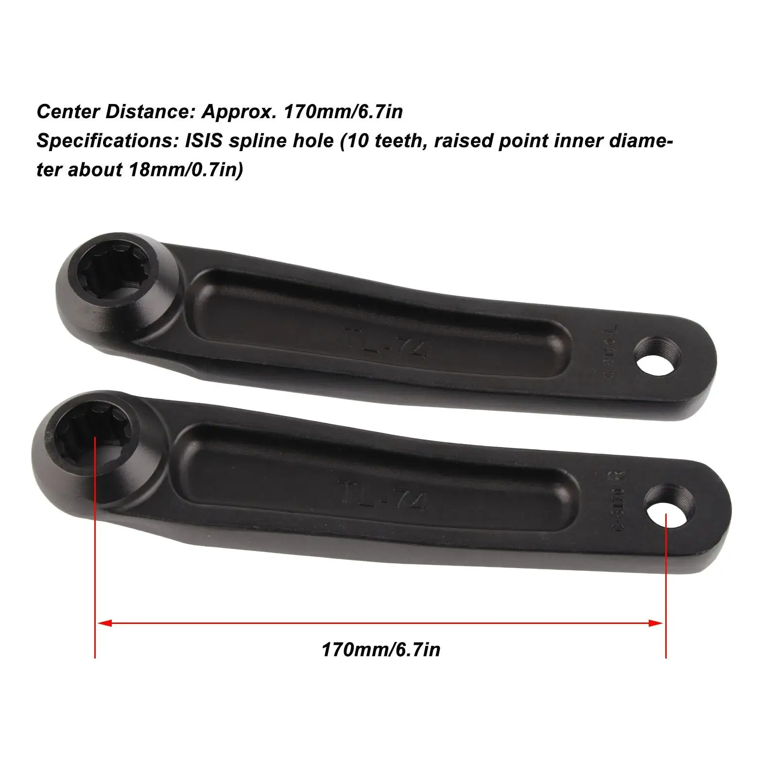 2pcs 170mm Bicycle Crank Arm Set for ISIS Electric Bike for mid Motor Essential Parts for Cranks