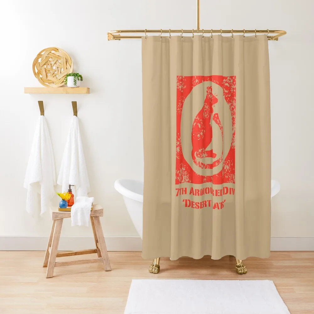 

7th Armoured Division (Desert Rats) patch Shower Curtain Toilet Accessories Bathroom Bathroom Decor Bathroom Fabric Curtain