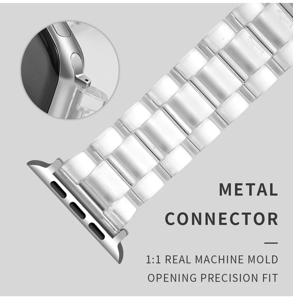 حزام شفاف لساعة أبل ، سوار أكريليك بسيط شفاف لساعة iWatch 9 ، 8 ، SE ، 7 ، 6 ، 5 ، 4 ، 3 ، 38 ، 40 ، 41 ، 42 ، 44 ، 45 ، Ultra 49 ، الموضة