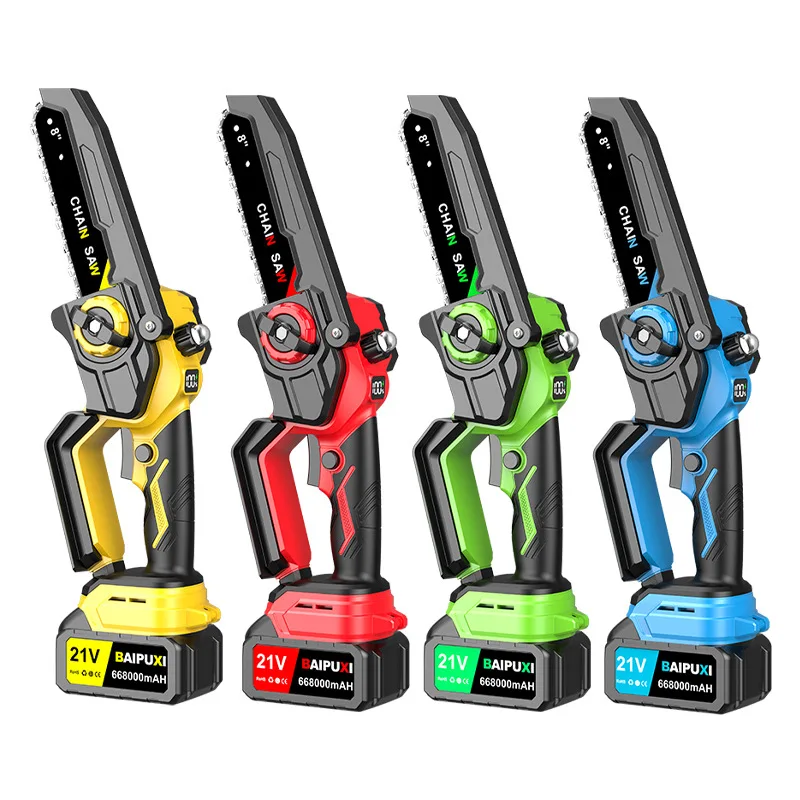 

8-Inch Brushless Lithium Chain Saw High Branch Saw, Installation-Free Charging, Portable Logging Single-Hand Saw With Oil Bottle