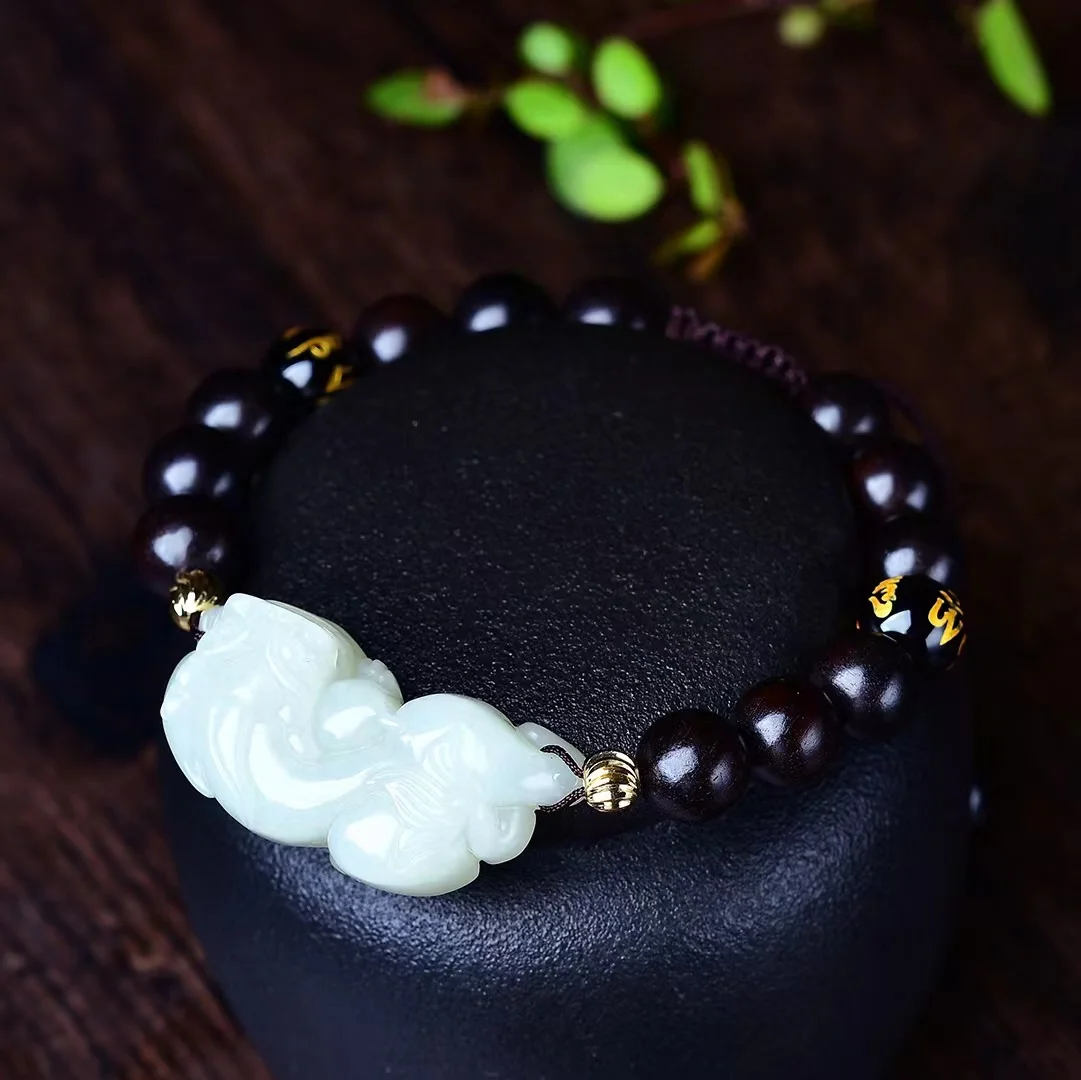 Hotan Jade Pixiu One Step to Heaven Bracelet Jewelry 8068#