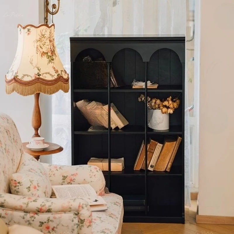 

Medieval floor-to-ceiling bookcase, locker integrated household living room, study, storage display, dinner plate storage