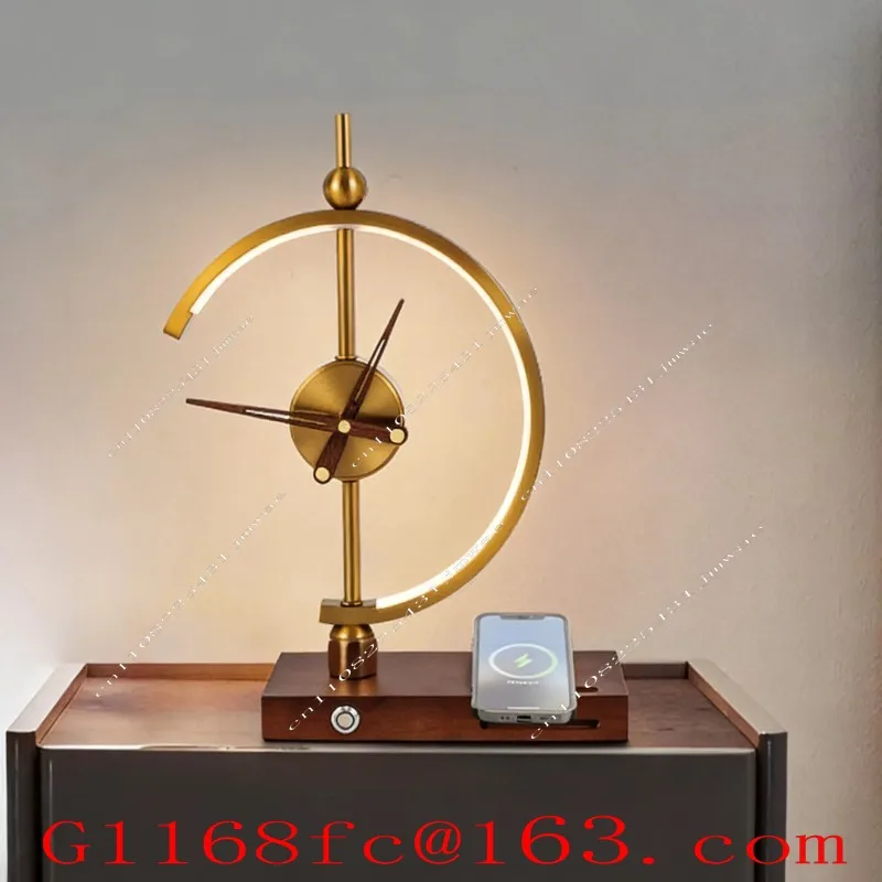 Soft Light Creative Clock Desk Lamp Intelligent Luxury Desk Lamp Mobile Charging Desk Lamp Parts