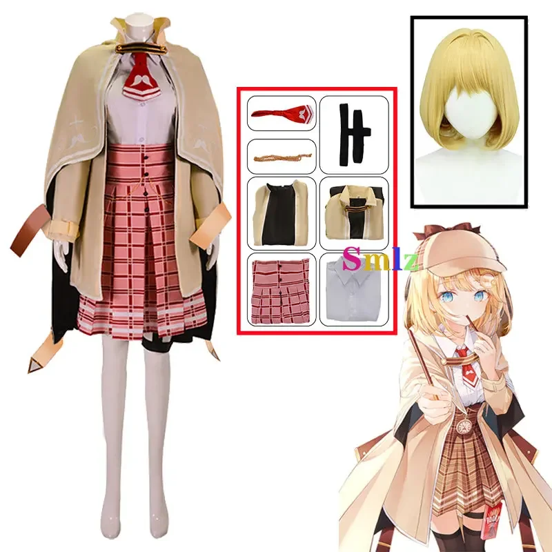 Watson Amelia Cosplay Anime Virtual VTuber Hololive Uniform Outfits Costumes Girl Watson Amelia Blonde Cosplay Dress