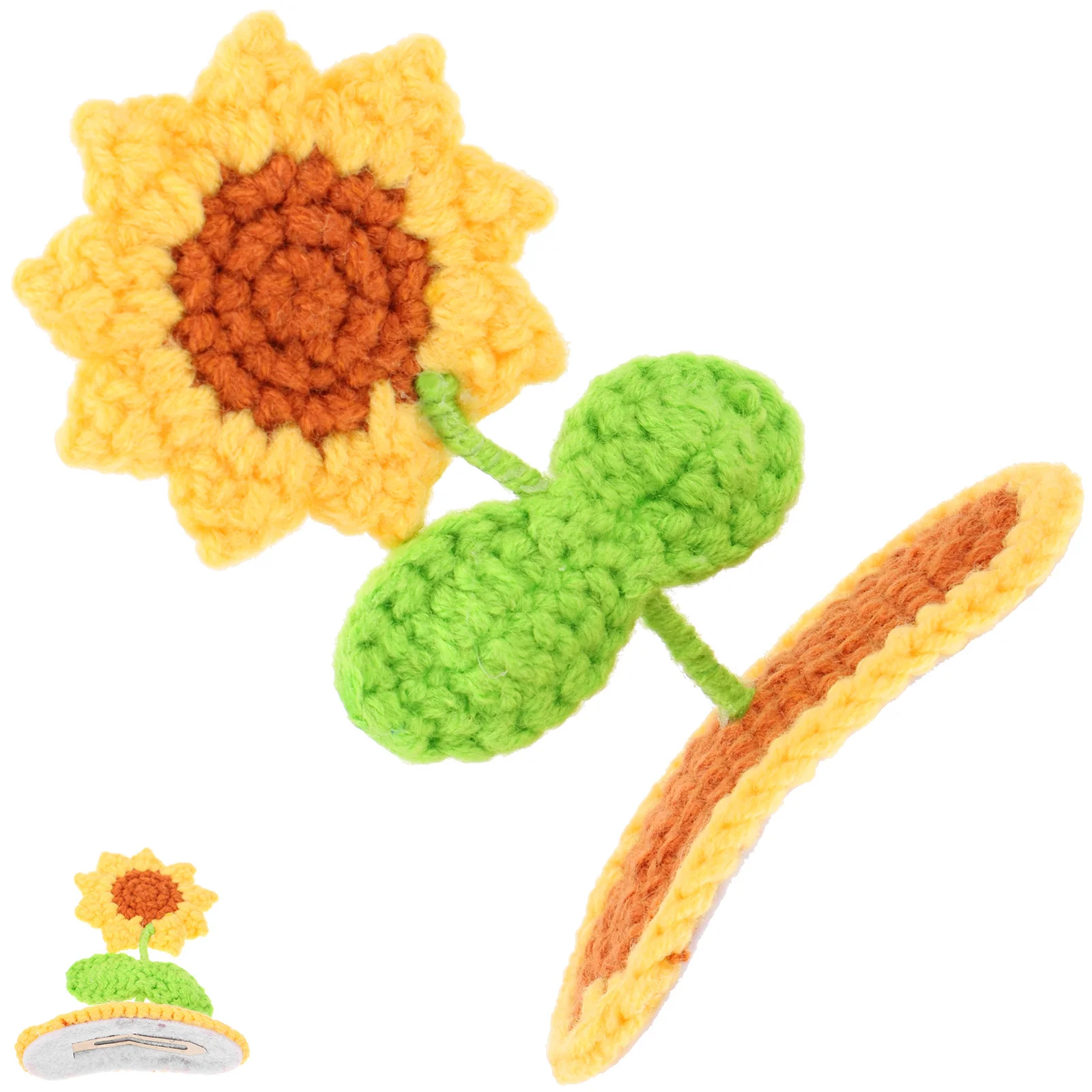 1 قطعة مشبك عباد الشمس محبوك الصوف الحديد الزهور إكسسوارات الشعر للفتيات النساء تصفيف الشعر دبوس الشعر الزخرفية