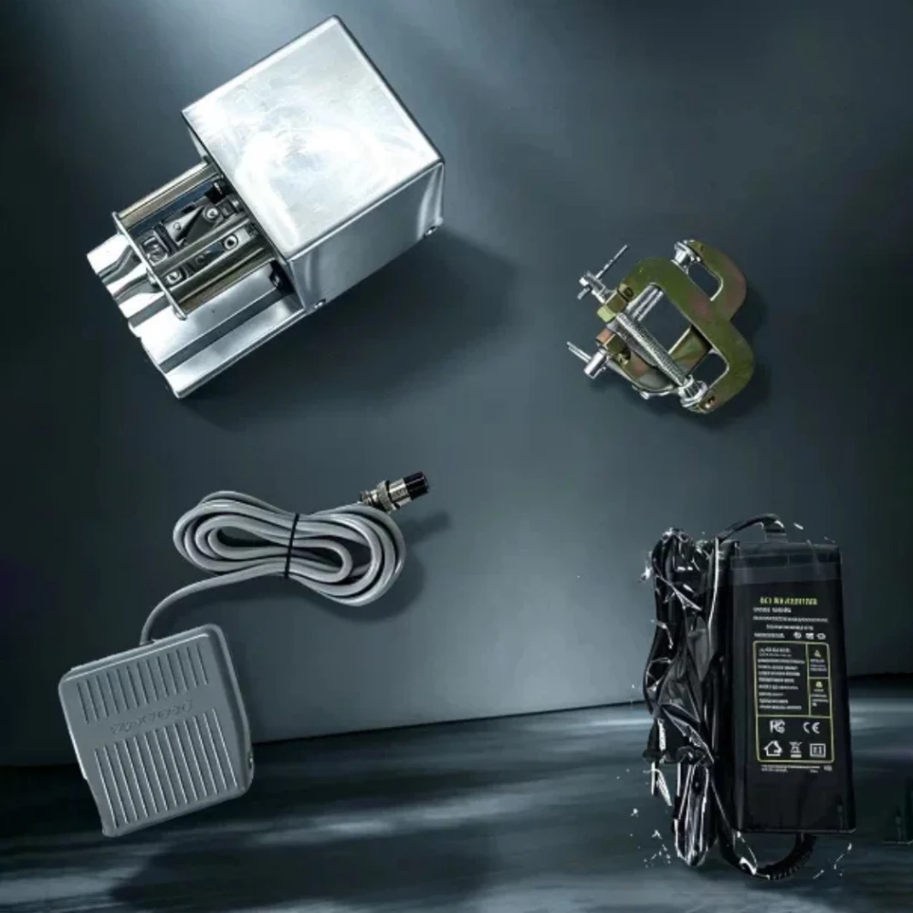Desktop Electric Wire Twisting Machine, Adjustable Speed, Forward/Reverse, Auto Chuck, Foot Switch, 304 Stainless Steel, 35mm