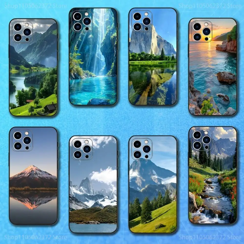 

Чехол Nature Travel Mountains Art для iPhone 17,16,15,14,13,12,11 Plus, Pro Max, XS, XR, SE, Mini,8,7, мягкий силиконовый черный чехол