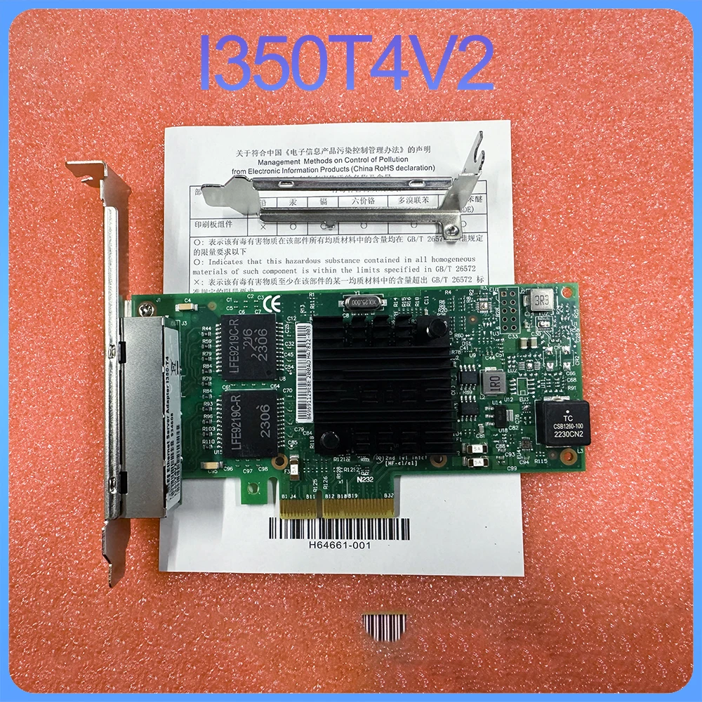 For Intel Gigabit network adapter PCIE Soft Routing x4 Electric Port AM4 Server Convergence I350T4V2