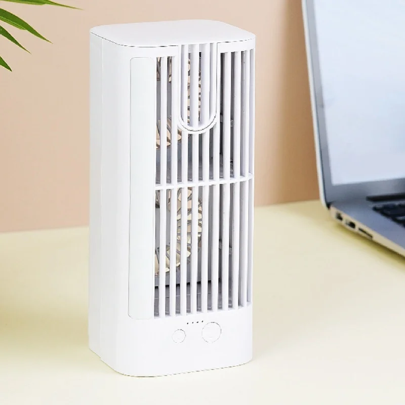 

3 Speed Portable Air Cooler Dual Fan Evaporative Air Conditioner With USB Plug 120mL Water Tank Mini Desk AC Unit Home Office