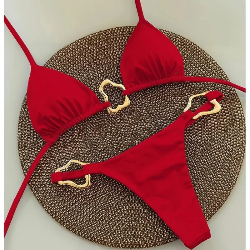 Sexy Halter Micro Bikini 2025 Women Swimsuit Solid Swimwear Thong Bikinis Set Brazilian Beach Wear Bathing Suit Biquini Female