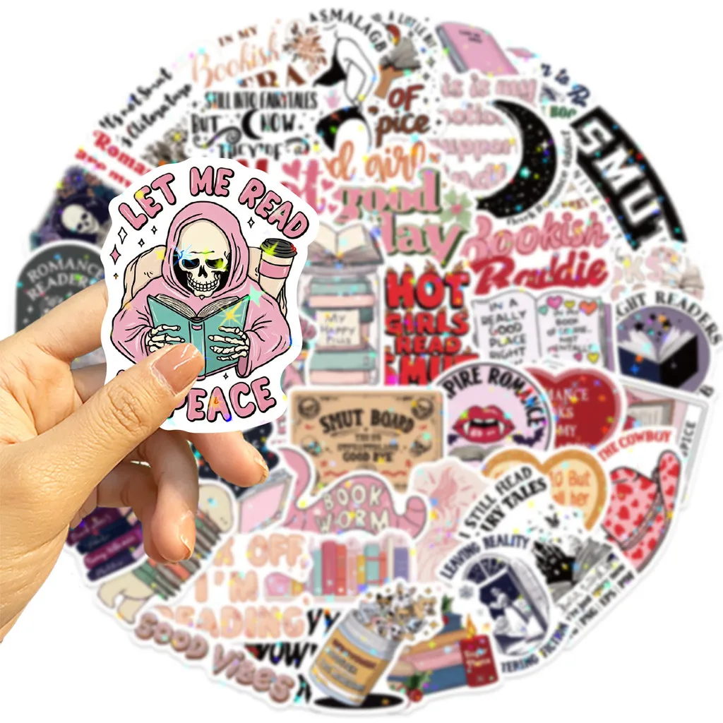 50 Sheets Star Film Cartoon Reading PVC Waterproof Stickers Trendy Vinyl Decals for DIY Aesthetic Decor Giajar Sticker Store